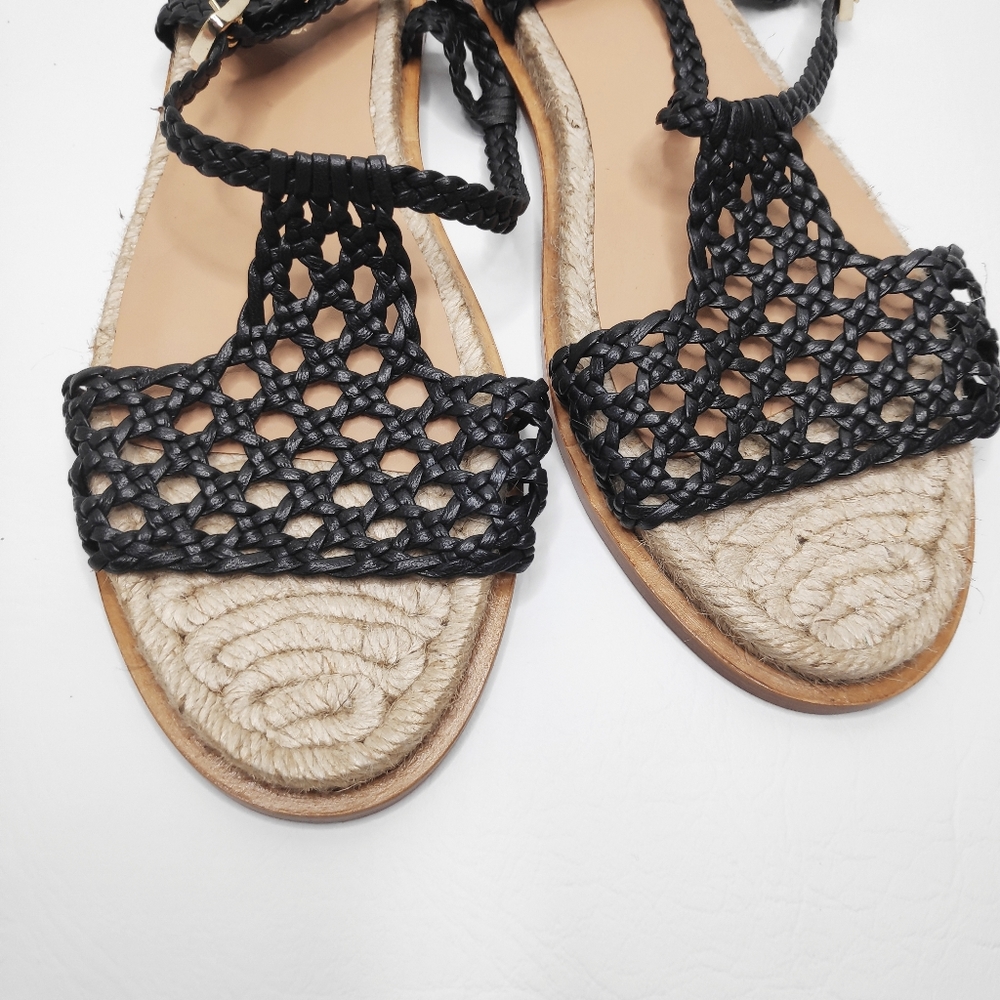 Paloma Barcelo Sandrine Woven Flat Sandals Size 38 - Picture 4 of 8